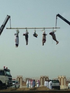 Beheaded human bodies on display in Saudi Arabia